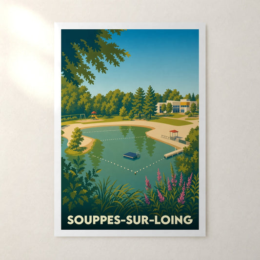 Affiche Souppes-sur-Loing – sans cadre, accrochée au mur