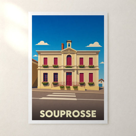 Affiche Souprosse – sans cadre, accrochée au mur