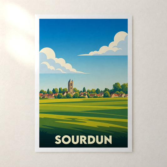 Affiche Sourdun – sans cadre, accrochée au mur