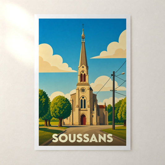 Affiche Soussans – sans cadre, accrochée au mur