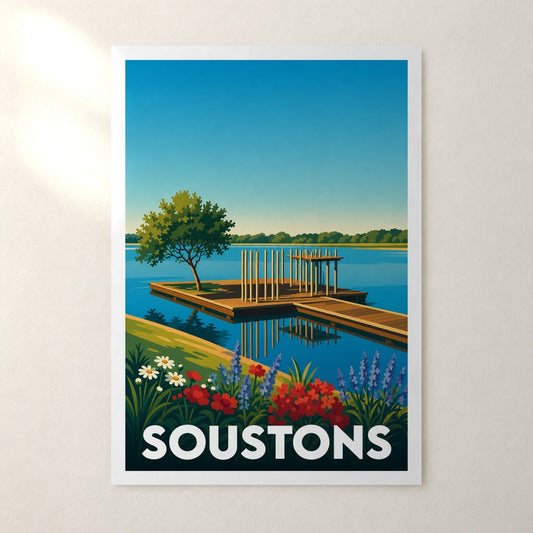 Affiche Soustons – sans cadre, accrochée au mur