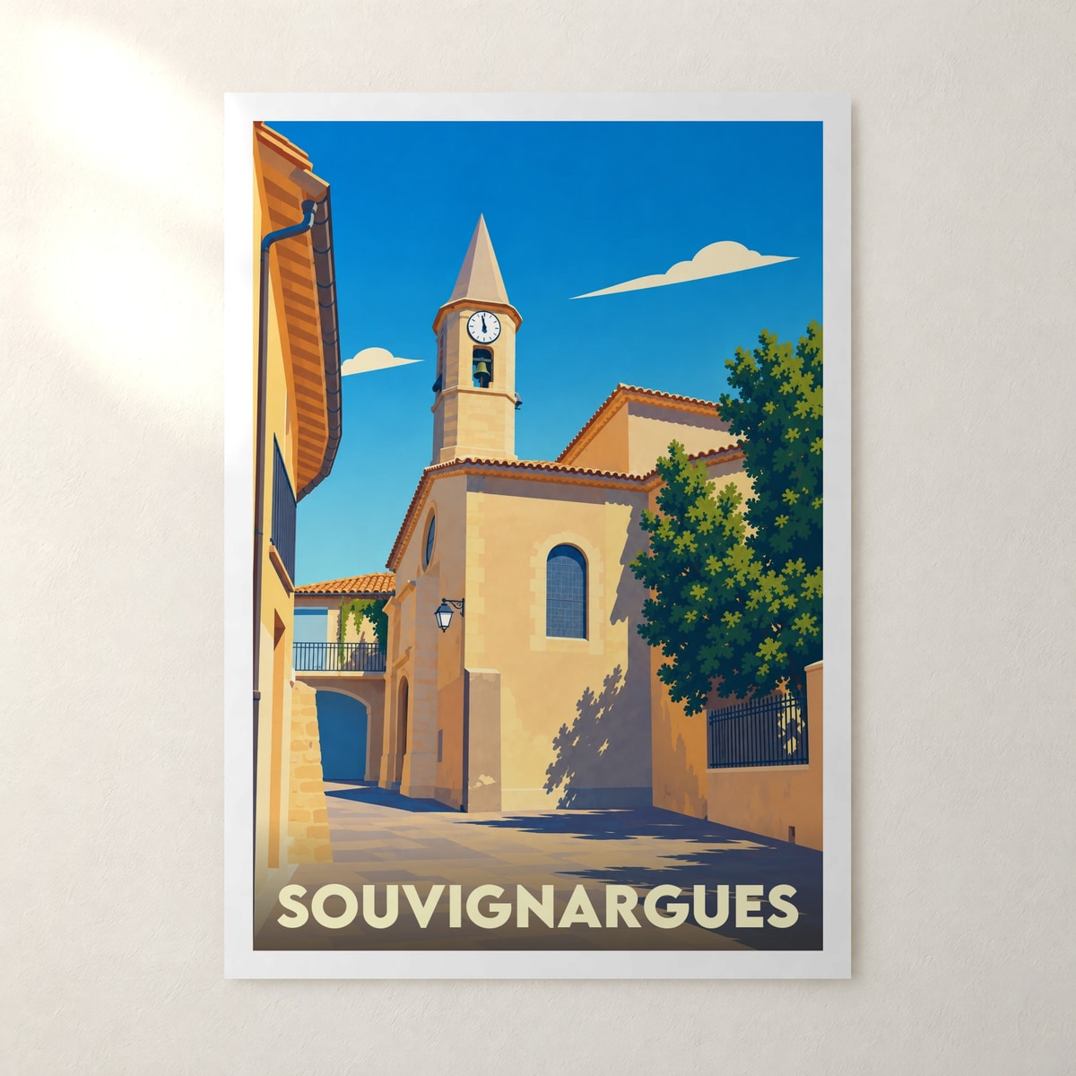 Affiche Souvignargues – sans cadre, accrochée au mur