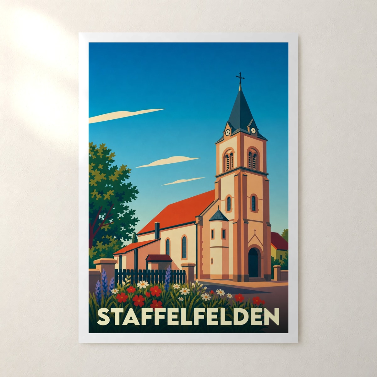 Affiche Staffelfelden – sans cadre, accrochée au mur