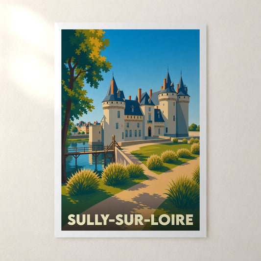 Affiche Sully-sur-Loire – sans cadre, accrochée au mur