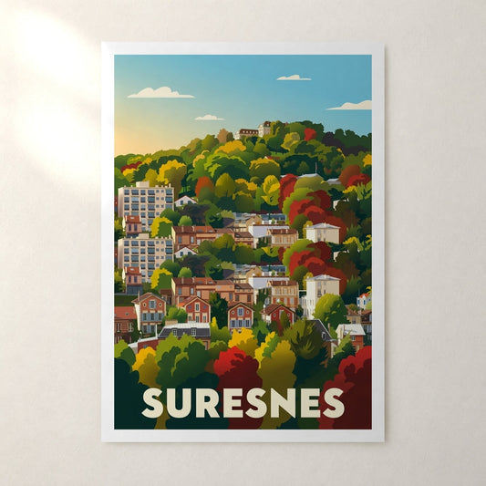 Affiche Suresnes – sans cadre, accrochée au mur