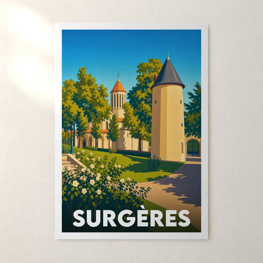 Affiche Surgères – sans cadre, accrochée au mur