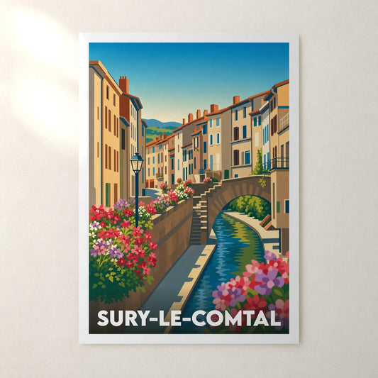 Affiche Sury-le-Comtal – sans cadre, accrochée au mur