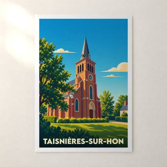 Affiche Taisnières-sur-Hon – sans cadre, accrochée au mur