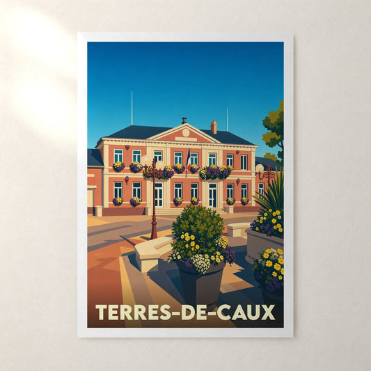 Affiche Terres-de-Caux – sans cadre, accrochée au mur