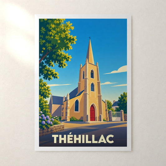 Affiche Théhillac – sans cadre, accrochée au mur