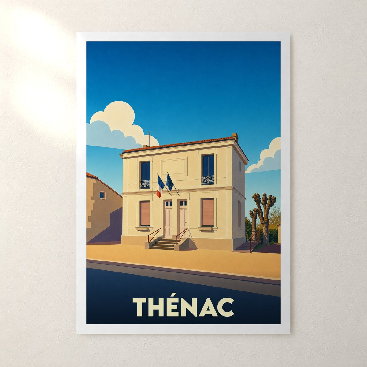 Affiche Thénac – sans cadre, accrochée au mur