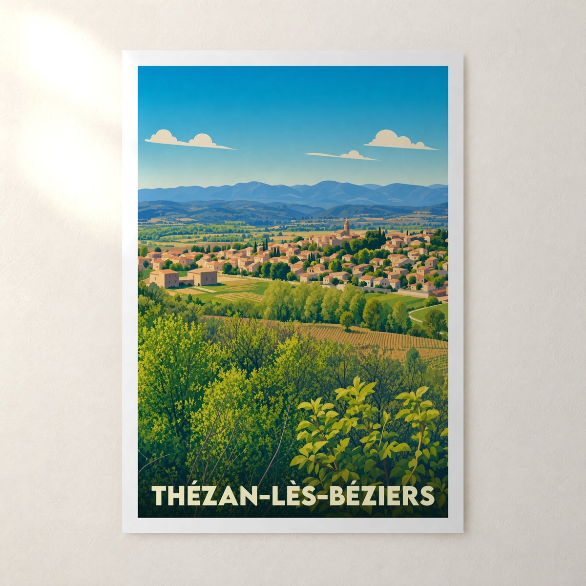 Affiche Thézan-lès-Béziers – sans cadre, accrochée au mur