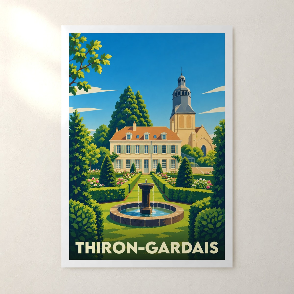 Affiche Thiron-Gardais – sans cadre, accrochée au mur