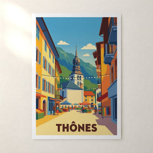 Affiche Thônes – sans cadre, accrochée au mur