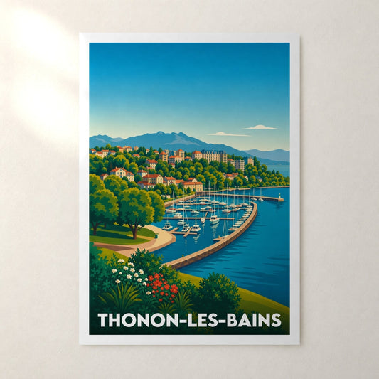 Affiche Thonon-les-Bains – sans cadre, accrochée au mur