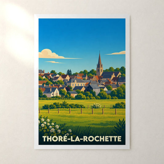 Affiche Thoré-la-Rochette – sans cadre, accrochée au mur