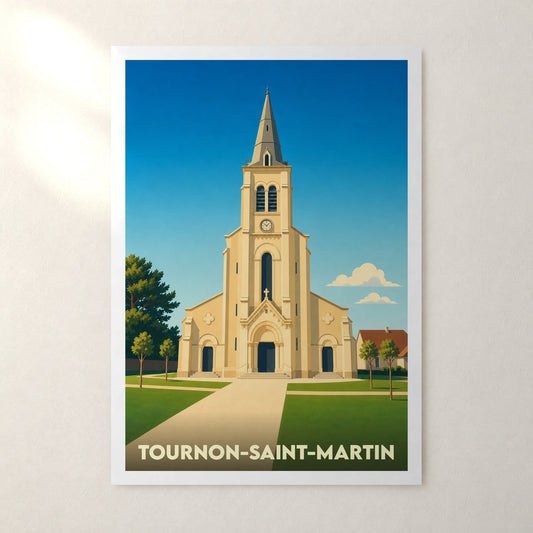 Affiche Tournon-Saint-Martin – sans cadre, accrochée au mur