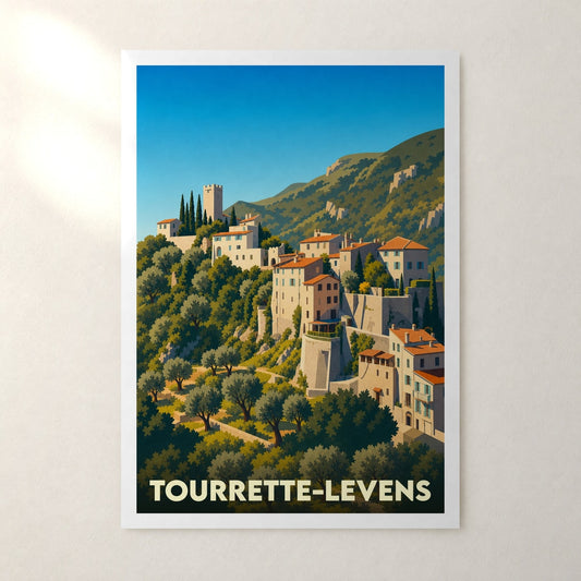 Affiche Tourrette-Levens – sans cadre, accrochée au mur