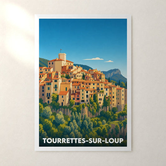 Affiche Tourrettes-sur-Loup – sans cadre, accrochée au mur