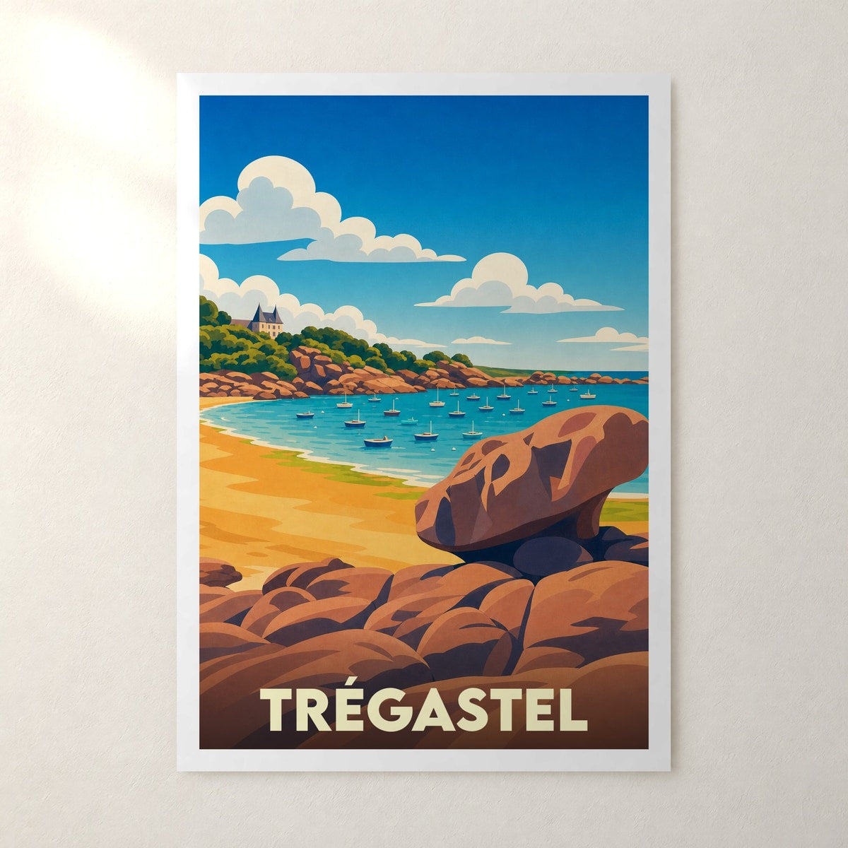 Affiche Trégastel – sans cadre, accrochée au mur