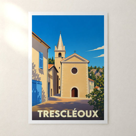Affiche Trescléoux – sans cadre, accrochée au mur