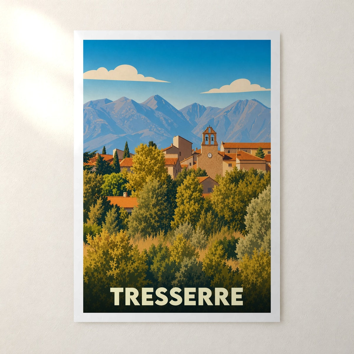 Affiche Tresserre – sans cadre, accrochée au mur