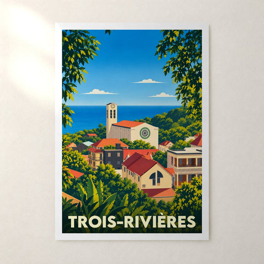 Affiche Trois-Rivières (Guadeloupe) – sans cadre, accrochée au mur