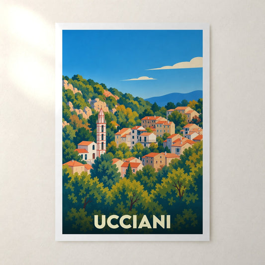 Affiche Ucciani – sans cadre, accrochée au mur