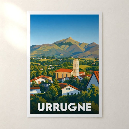 Affiche Urrugne – sans cadre, accrochée au mur