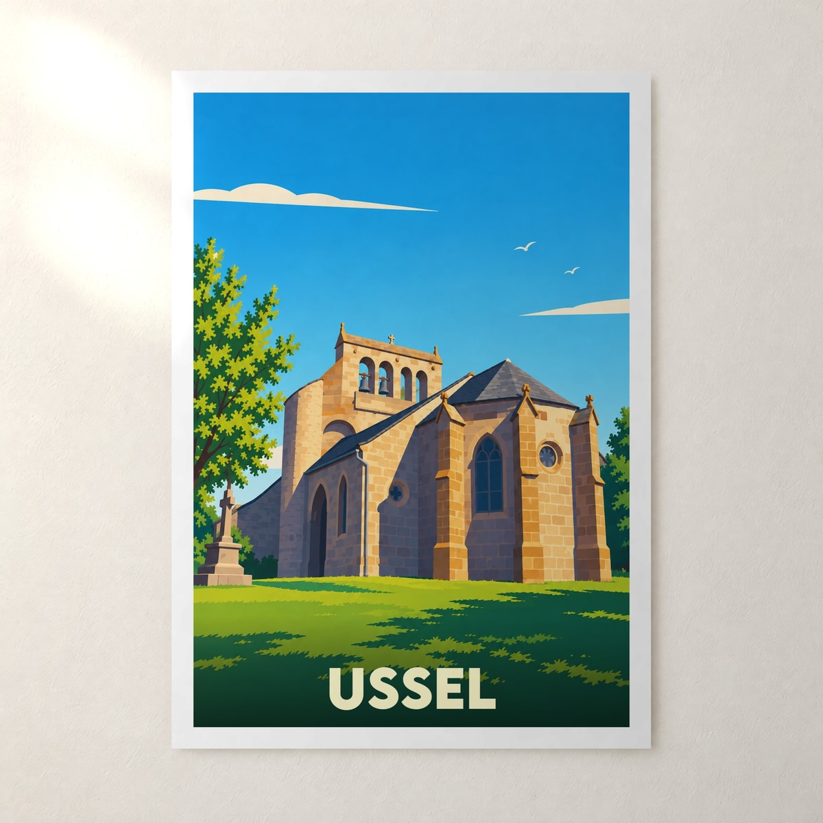 Affiche Ussel (Cantal) – sans cadre, accrochée au mur