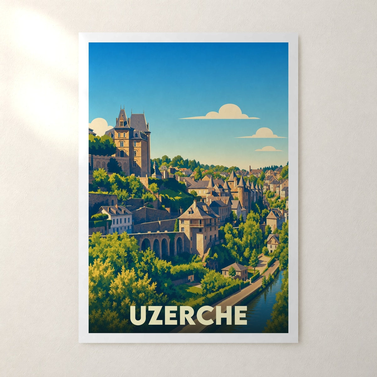 Affiche Uzerche – sans cadre, accrochée au mur