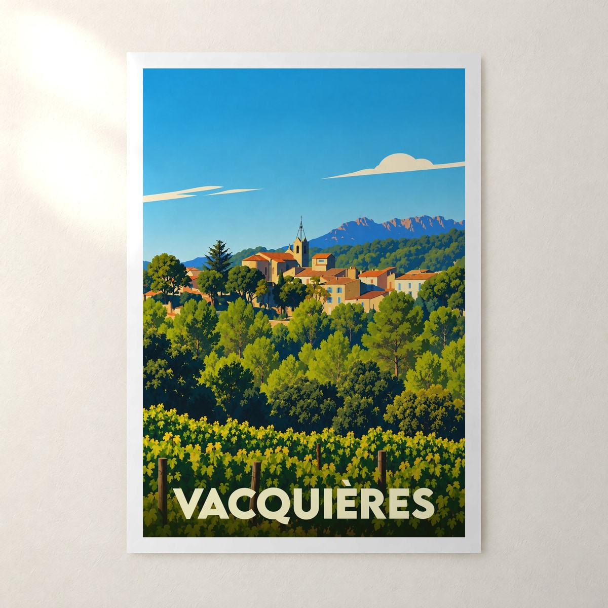 Affiche Vacquières – sans cadre, accrochée au mur