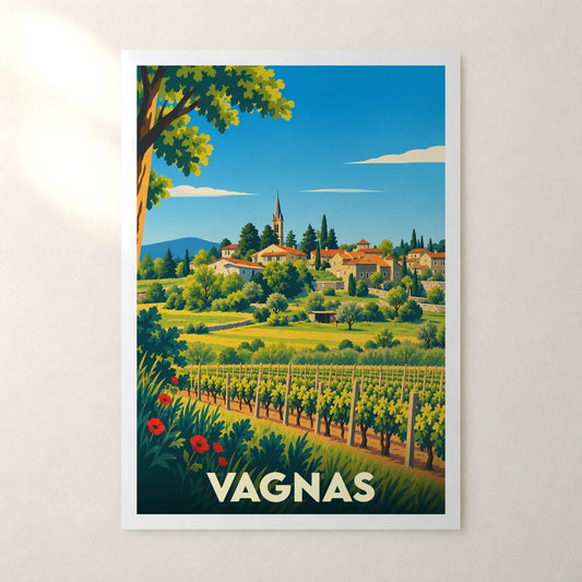 Affiche Vagnas – sans cadre, accrochée au mur