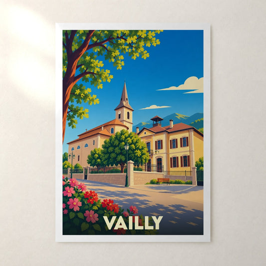 Affiche Vailly (Haute-Savoie) – sans cadre, accrochée au mur