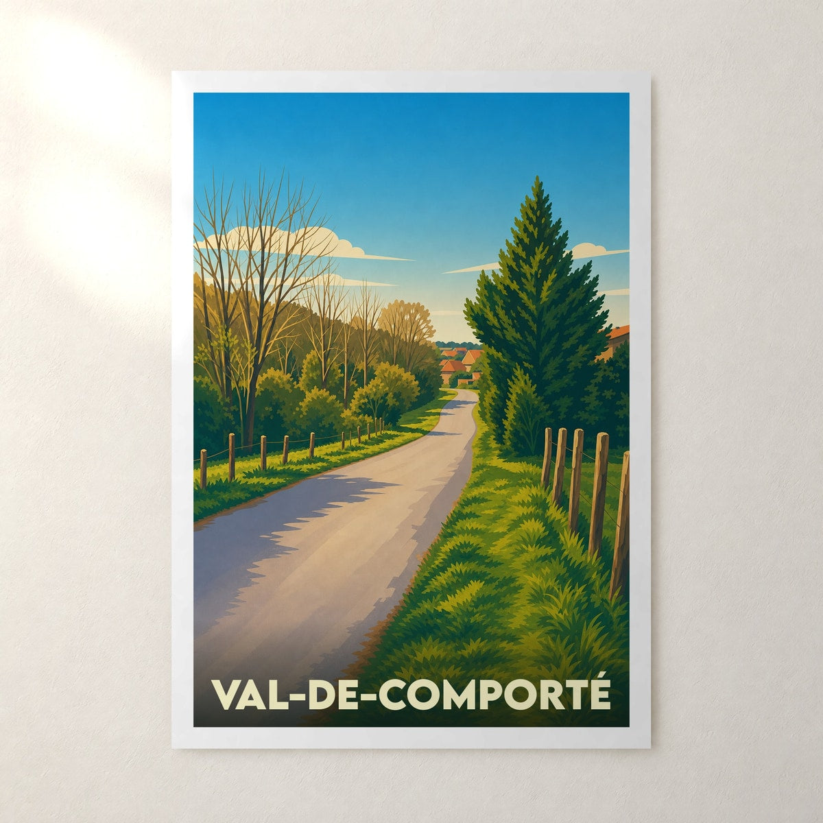 Affiche Val-de-Comporté – sans cadre, accrochée au mur