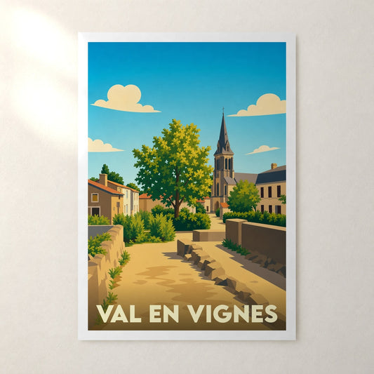 Affiche Val en Vignes – sans cadre, accrochée au mur