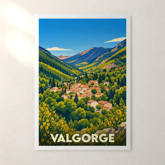 Affiche Valgorge – sans cadre, accrochée au mur