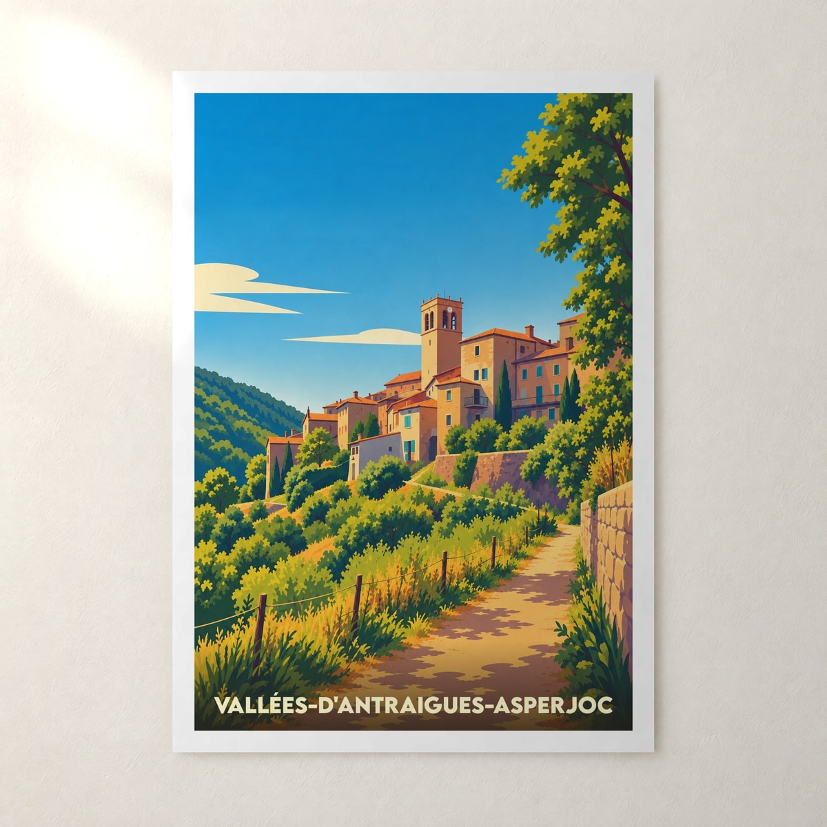 Affiche Vallées-d'Antraigues-Asperjoc – sans cadre, accrochée au mur