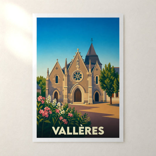 Affiche Vallères – sans cadre, accrochée au mur