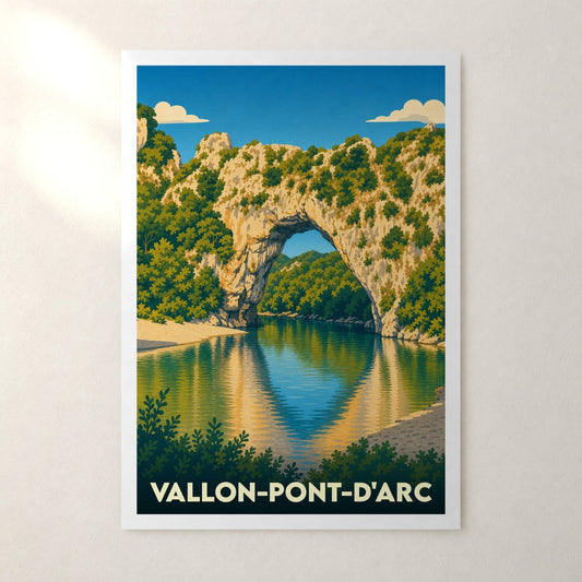 Affiche Vallon-Pont-d'Arc – sans cadre, accrochée au mur