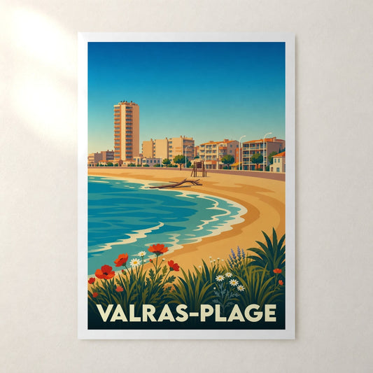Affiche Valras-Plage – sans cadre, accrochée au mur