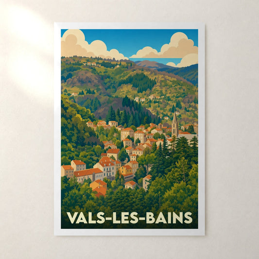 Affiche Vals-les-Bains – sans cadre, accrochée au mur