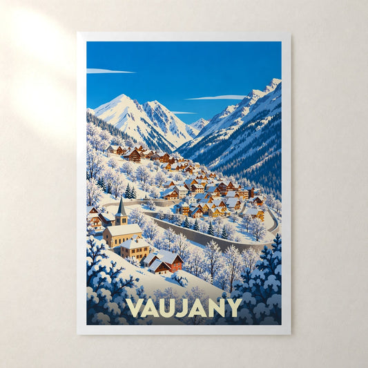 Affiche Vaujany – sans cadre, accrochée au mur
