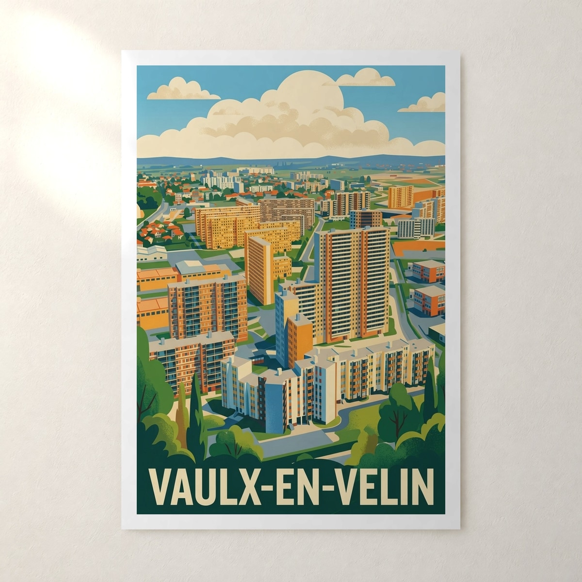 Affiche Vaulx-en-Velin – sans cadre, accrochée au mur