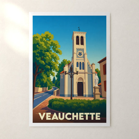 Affiche Veauchette – sans cadre, accrochée au mur