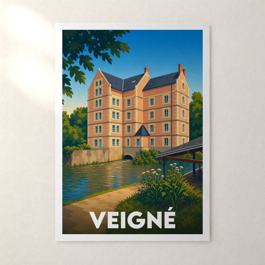 Affiche Veigné – sans cadre, accrochée au mur