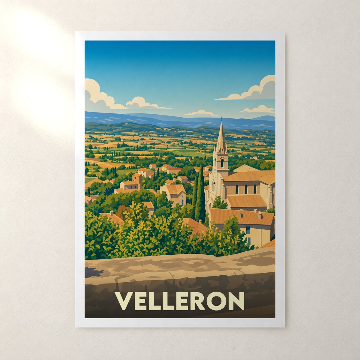 Affiche Velleron – sans cadre, accrochée au mur