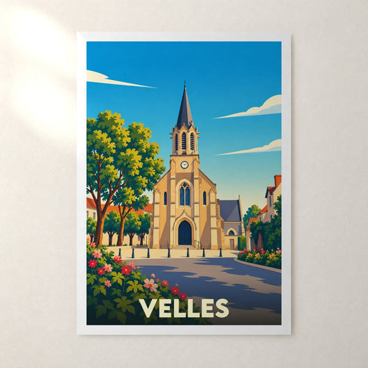 Affiche Velles (Indre) – sans cadre, accrochée au mur
