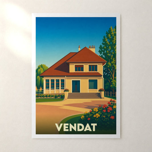 Affiche Vendat – sans cadre, accrochée au mur