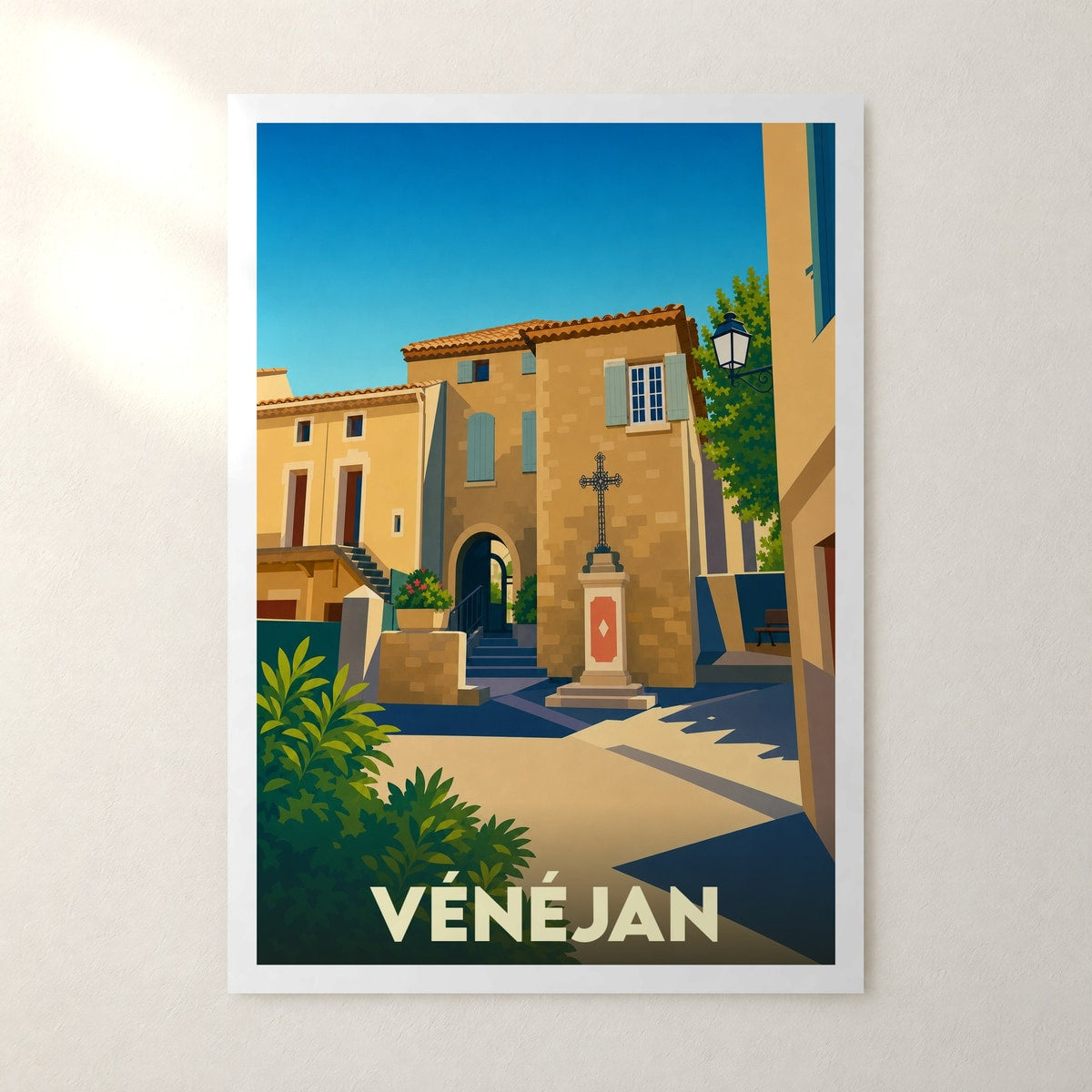 Affiche Vénéjan – sans cadre, accrochée au mur